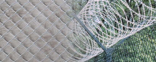Galvanized Steel Chain Link Fence with Security Barbed Wire